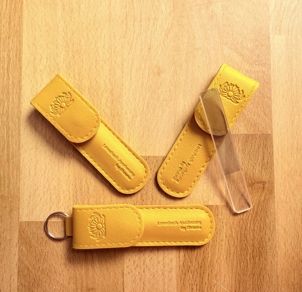 Glass Nail File | Vegan Leather Loveshack Pouch